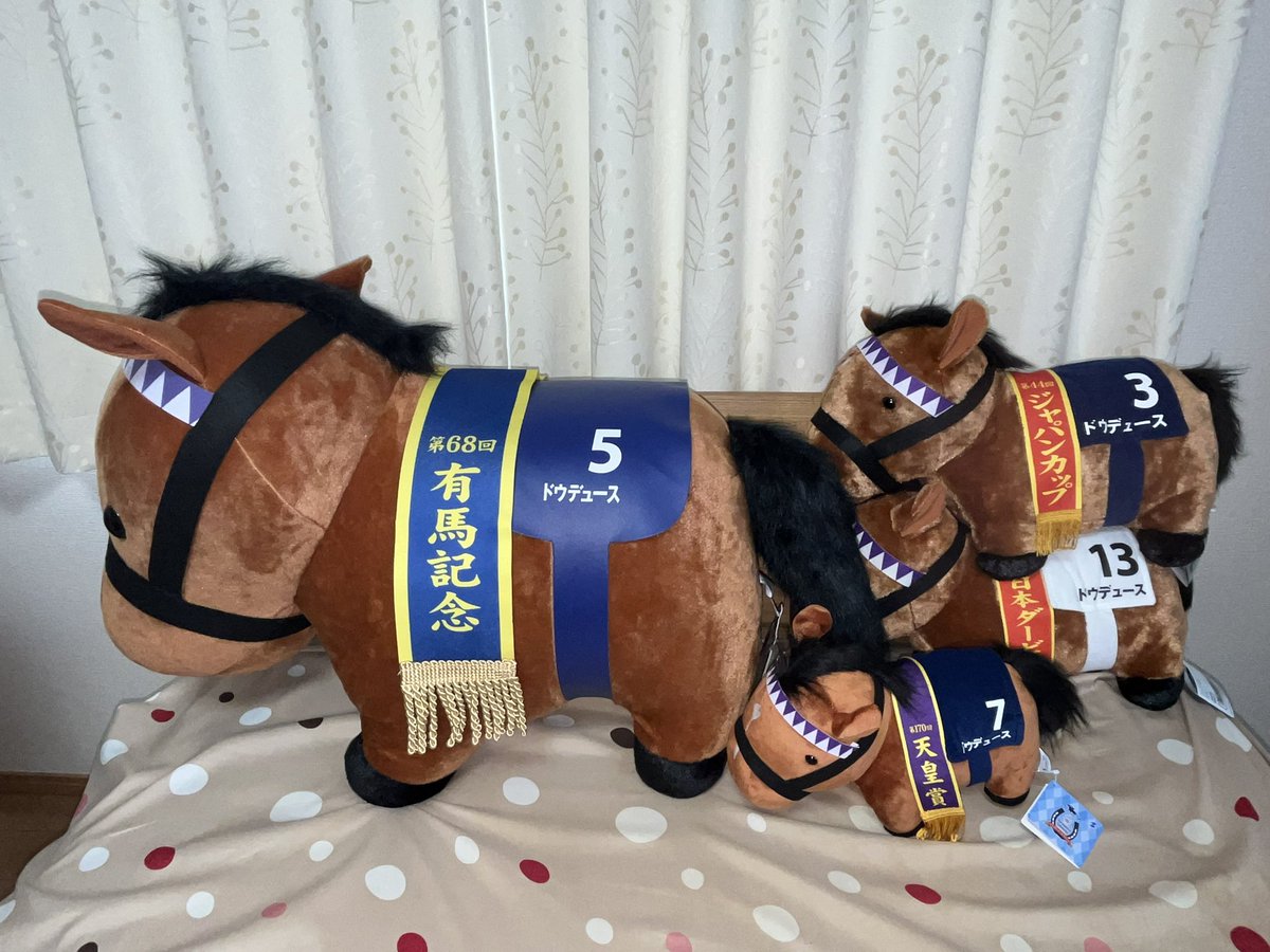 MEGA BIGドウデュースくん、無事に我が家に入廟しました(*˙꒳˙*)‧⁺✧︎*

ガチで大きくて腰が(>_<)ｲﾃｯ…
どうしようかこの子の置き場所🤔 もうここでいいか…？  #サラブレッドコレクション  #ドウデュース