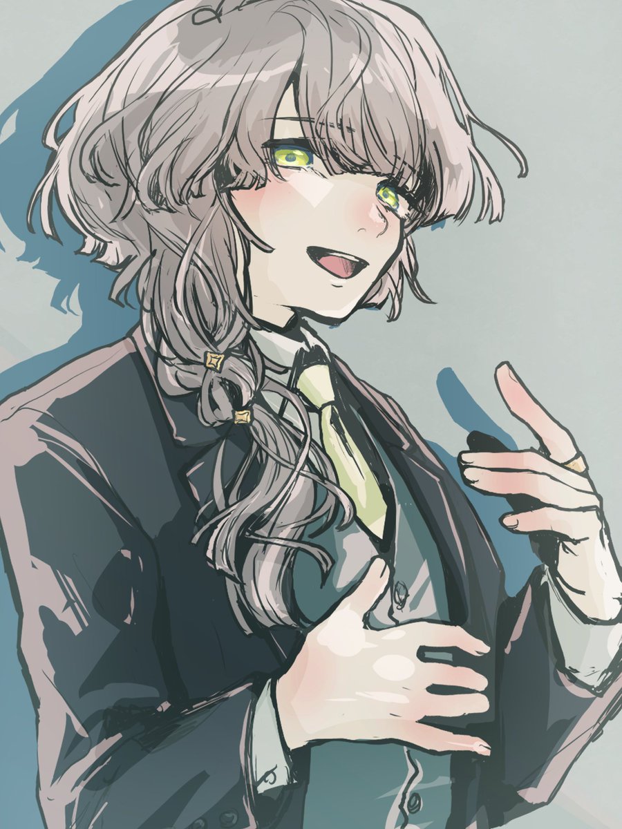 Triticum_CM_P's tweet image. (整ったネクタイの結び目を改めて確認して)
これで存分に楽しむことができそうだ。シキシャのおかげだな。