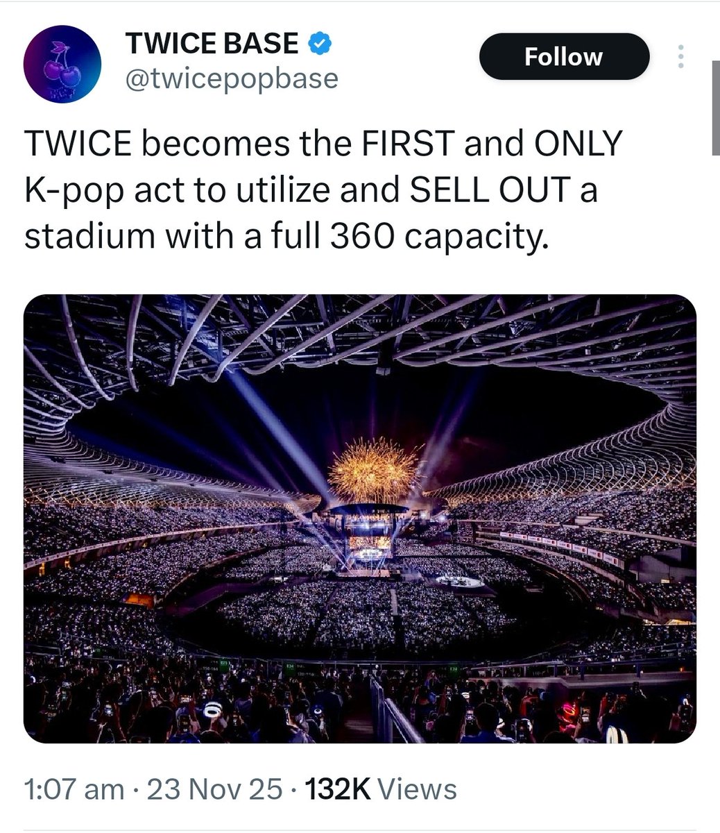 _mslms27_'s tweet image. Not sure who was actually first, but it’s definitely not them.

BIGBANG’s Japan Dome Tour ‘X’ already had a full 360° stage with a 30m center and six 50m protruding stages, a complete stadium experience way before them.