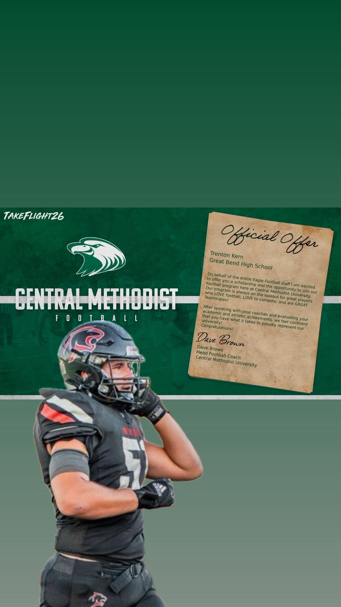 After a great conversation with <a href="/JeffCotton89/">Coach Jeff Cotton</a> im greatful to receive an offer from <a href="/cmueaglesFB/">Central Methodist Football</a>