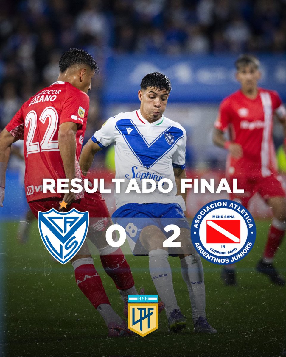 ❌🔵 SE TERMINÓ EL AÑO: #VELEZ QUEDÓ AFUERA DEL TORNEO CLAUSURA

El Fortín perdió 2-0 ante Argentinos Juniors con doblete de Hernán López Muñoz en el José Amalfitani en los octavos de final del Torneo Clausura.

➡️ El equipo de GBS no jugará ninguna copa internacional en 2026.