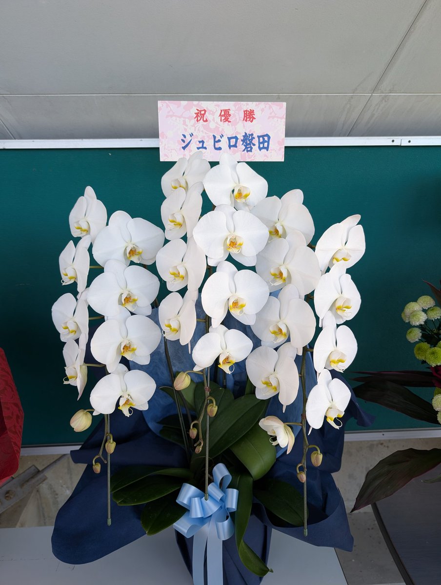 kurapul's tweet image. 優勝祝いの花が並んでいる都田
さすが宮本会長、赤でデザインされてて、さすがのセンス。

エスパルス君へ
去年、昇格の時にお花貰ってますよね🙄まだ、間に合うよ。はよ。