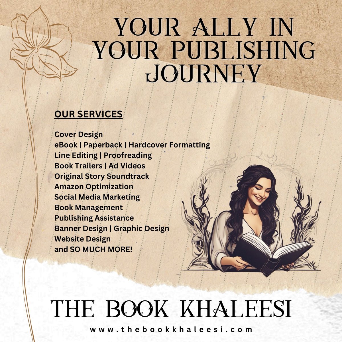 eevalancaster's tweet image. Publishing made easy.
Take control of your publishing journey with confidence.
Visit us: thebookkhaleesi.com

#selfpublishing #authors #IARTG #authorservices #coverdesign #writerresources #IndieAuthors #AuthorCommunity #literaryservices #booktrailers 
@eevalancaster