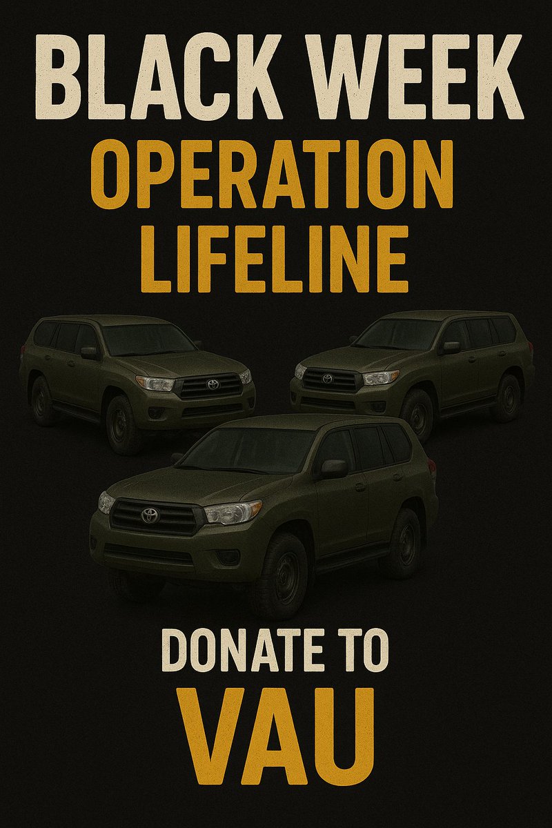 Veteransforukr1's tweet image. Operation Lifeline is at 5334$ 
✅️ 4 vehicles has allready been delivered!
☑️ 46 vehicles are waiting for funding! 

Support our biggest delivery at 
donorbox.org/operation-life…
