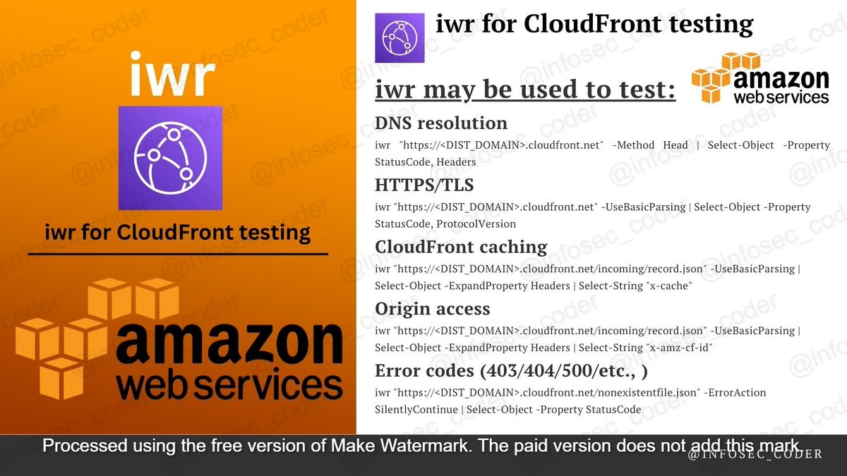 infosec_coder's tweet image. 💥   🛠️  AWS| iwr for CloudFront testing  🛠️   💥
#aws #infosec #linux #webdev #devops #devsecops #database
@AWS @AWSUserGroups @AWSSupport

Invoke-WebRequest and testing Amazon CloudFront  behaviour  ❤️  AWS   🤓

❤️  tech life