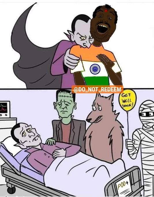 Codex_India6's tweet image. Hopefully the vampire will recover soon. Relax! Its just a joke