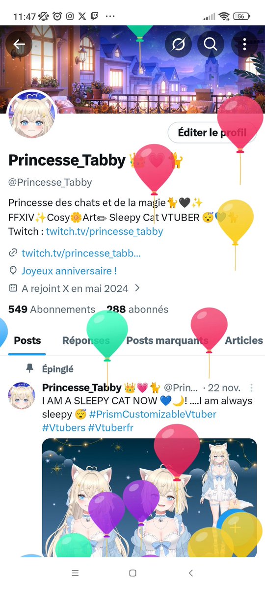 Princesse_Tabby's tweet image. Les ballooooons ! ✨
#Vtuber #vtuberfr