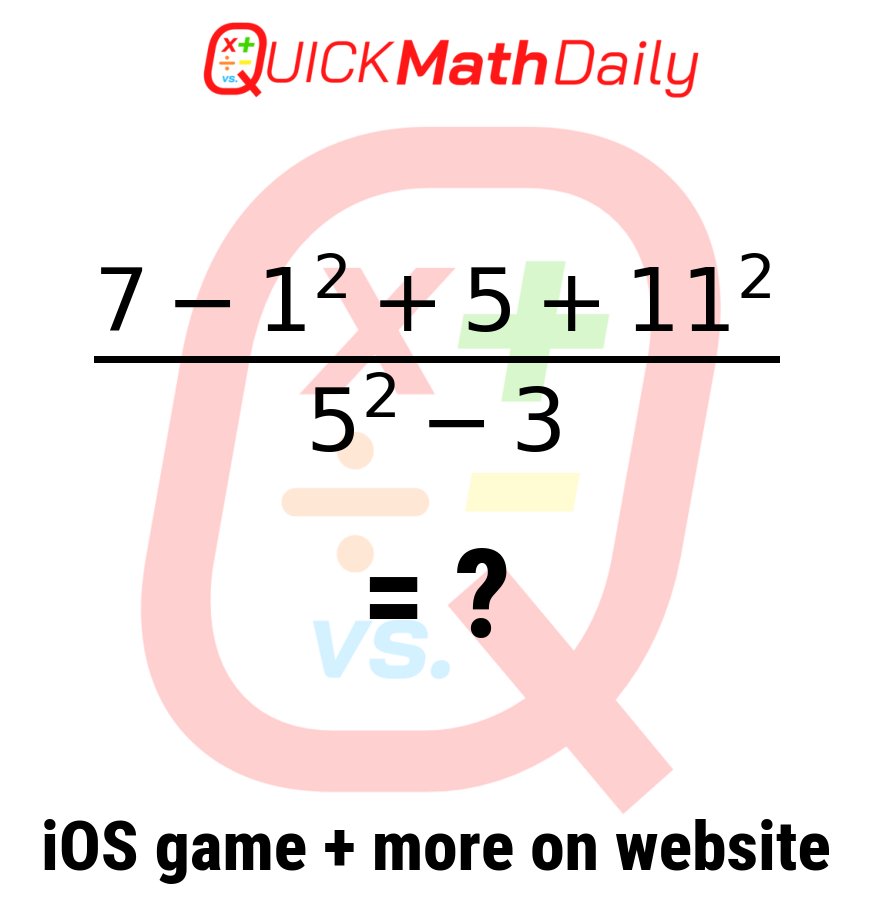 QuickMathDaily's tweet image. 🤔 Solve This Tricky Problem w/o a Calculator‼️ 🧮

Share Your Answer Below!👇