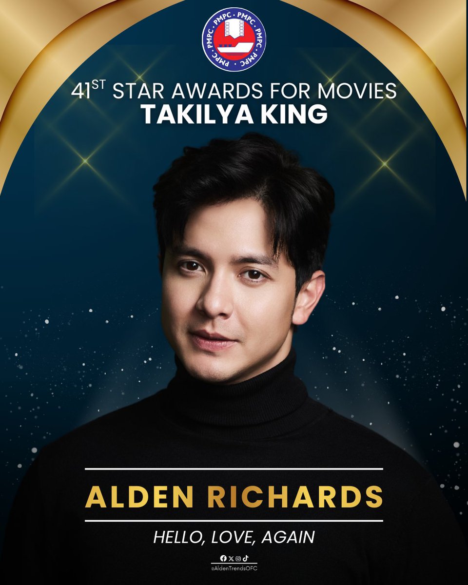 🏆 ALDEN RICHARDS being hailed as TAKILYA KING at the 41st PMPC Star Awards for Movies 🏆

ALDEN — our ONE and ONLY ETHAN, and the WORLD's ONE and ONLY ETHAN

No one else could’ve ignited this character the way YOU did. NO ONE even comes close. 💯🔥

THANK YOU for the commitment,