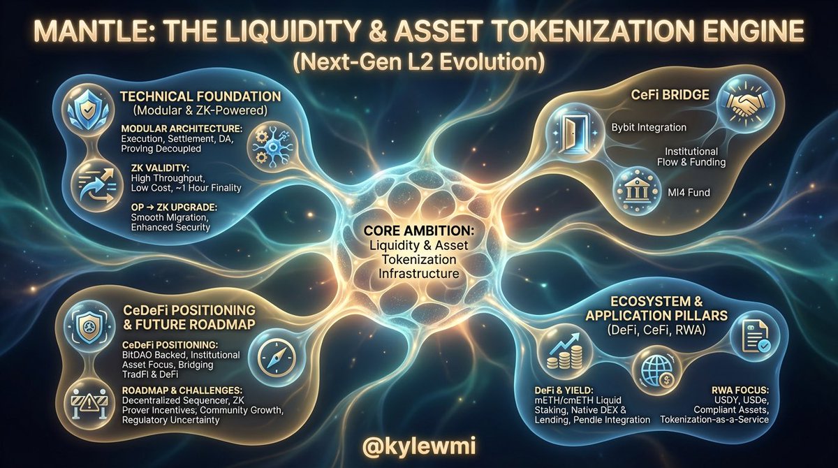 kylewmi's tweet image. Mantle正在赶上加密市场的下一波大趋势：RWA爆发、华尔街机构加速上链。

背靠Bybit流量与庞大国库，@0xMantleCN 正把自己打造成新一代的Liquidity Chain——能承接机构、稳定币、结构化产品和链上收益的高流动性入口。

欢迎阅读研报👇 全面了解 #Mantle 这条正在快速成形的机构化L2。