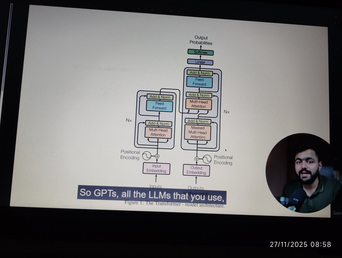 rajxcode's tweet image. Today’s Gen AI lesson: Transformers aren’t robots… they’re architecture that transformed EVERYTHING. 🚀
#ChaiCode #GenAi #MasterJi