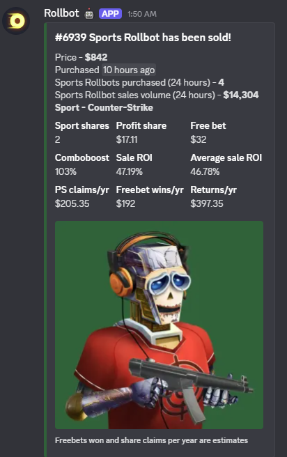 YappyRB's tweet image. Won one of the 16 Counter-Strike sportsbots given away by @rollbit? 🤔

DYOR before selling for too little! 🚨

These bots may be more valuable then you may think! Recently, the winner of Sportsbot #6660 (@roachhgg) sold his bot for $500. 

This of course is way below what the…