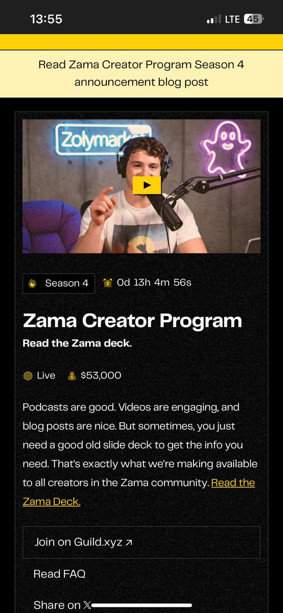 0xYigiter's tweet image. gZama fams🟨⬛️

Last day for Zama Creator Program

@zama There are only a few hours left until the end of season 4. What are your expectations this season?

#ZamaCreatorProgram