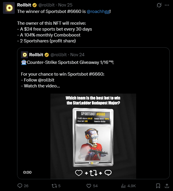 YappyRB's tweet image. Won one of the 16 Counter-Strike sportsbots given away by @rollbit? 🤔

DYOR before selling for too little! 🚨

These bots may be more valuable then you may think! Recently, the winner of Sportsbot #6660 (@roachhgg) sold his bot for $500. 

This of course is way below what the…