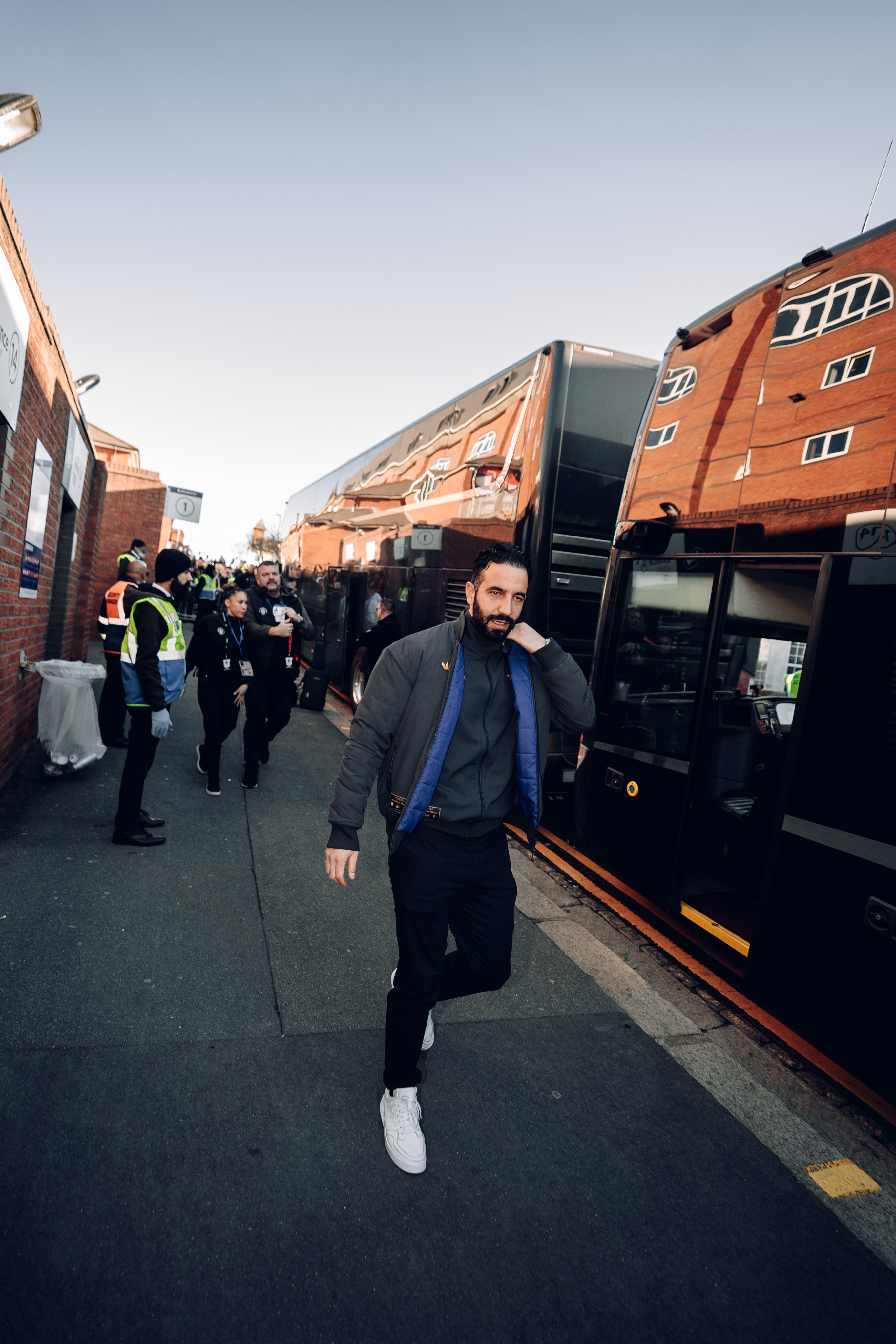 Ruben Amorim arrives at Selhurst Park.