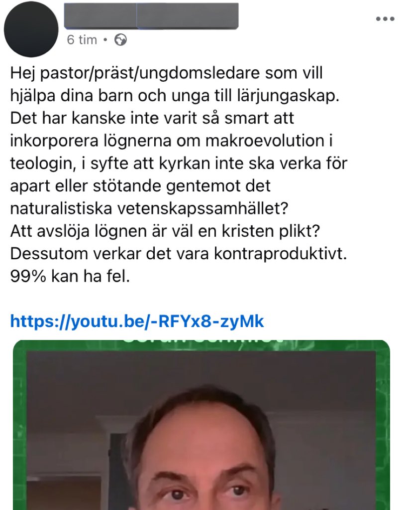 SnilletJohan's tweet image. Sveriges populäraste drogförebyggare, som nyligen samarbetade med @petermoilanen, växlar nu upp och menar att det är alla kristnas plikt att bekämpa evolutionsteorin.