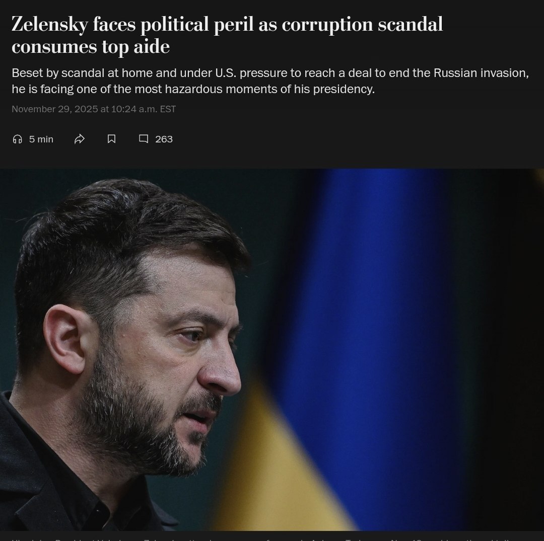 nexta_tv's tweet image. The US is preparing to put heavy pressure on Zelensky

The Washington Post reports that as early as next week, the United States plans to push Vladimir Zelensky to agree to a settlement deal to end the war.

According to the newspaper, Washington wants to accelerate the…