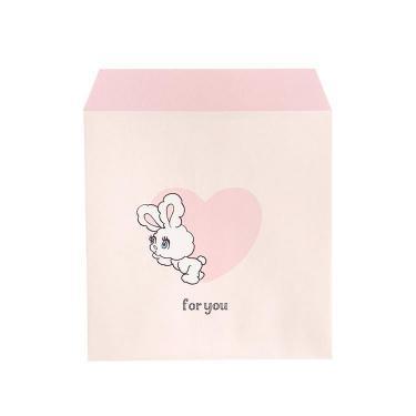 ハートとウサギのイラストが可愛い平袋。10枚入りでたっぷり使えます