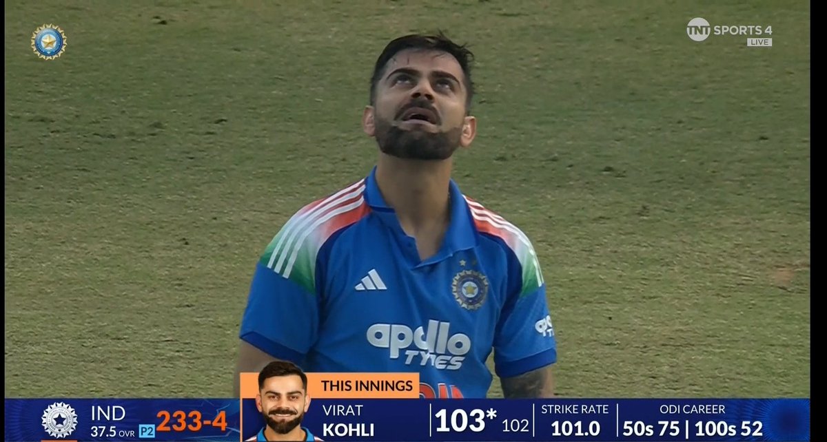 anwar_aafat's tweet photo. Virat Kohli just brought up his 52nd ODI and 83rd international century... and somehow it still feels like we're watching a man rewrite cricket in real time. The hunger, the class, the chase - nothing fades. The King isn't back. He never left...🦁🚀

#ViratKohli #INDvSA https://t.co/73Oahv6bDU