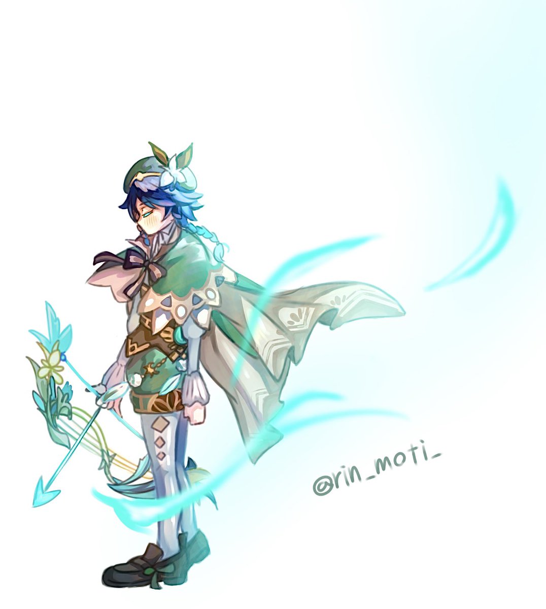 rin_moti_'s tweet image. 風だ〜🍃✨
#ウェンティ #venti #GenshinImpact