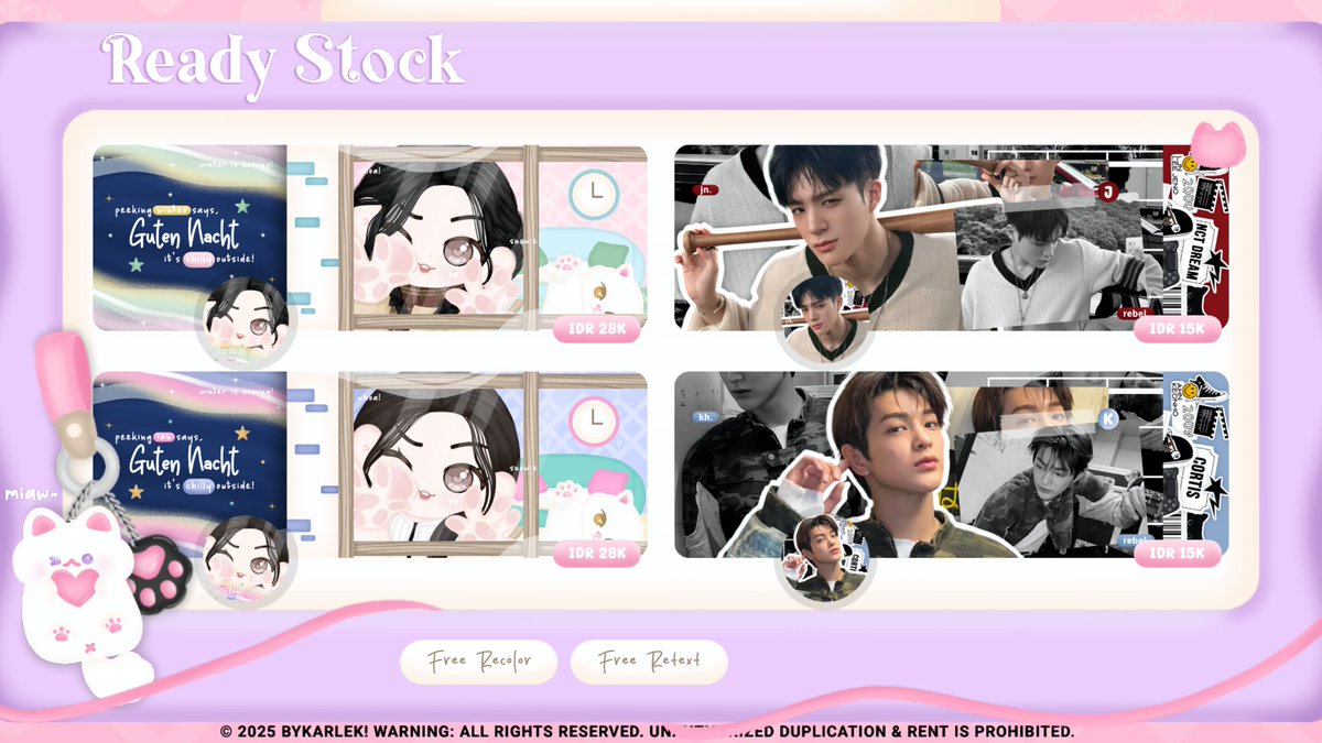 jakeusie's tweet photo. @medealune Ada jeno sama keonho kak, bisa by req juga di katalog yang lain ☝🏻 https://t.co/AZuSBfvhLG