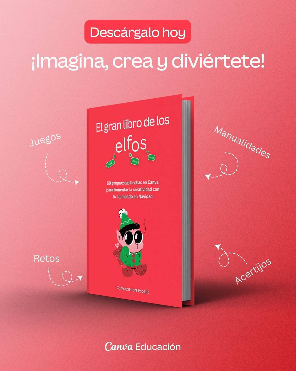 Imagina, crea y diviértete con el último libro creado por los Canvassadors de <a href="/CanvaEdu/">Canva Education</a> 

50 propuestas hechas en Canva para fomentar la creatividad con tu alumnado en Navidad.

Y lo mejor de todo hecho completamente gratis con cariño para que lo disfrutes durante diciembre ❤️