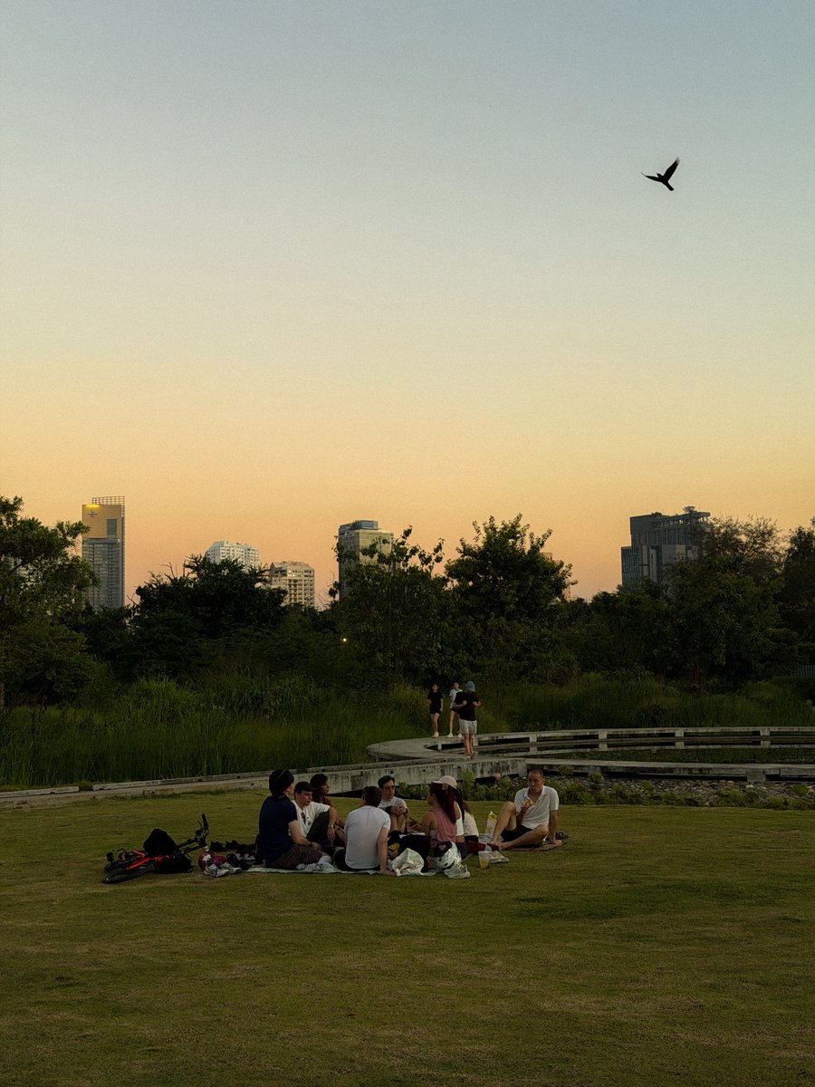 bjauntanywhere's tweet image. อยากให้กรุงเทพอากาศเย็นทั้งปี อยากเห็นคนออกมานั่งทำกิจกรรมตาม public space กันเยอะๆ อย่างวันนี้ที่สวนเบญจกิติไวป์โคตรดีเลยย แสงสวย อากาศเย็น คนเยอะ 🌳🌇📖🏃🏻