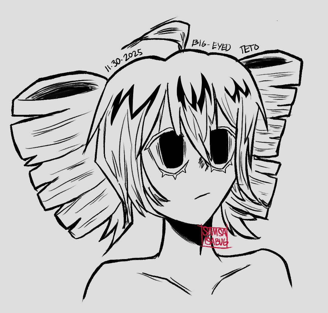 samsaisabug's tweet image. big eyed teto doodle (sleepy but wanted to do something today)