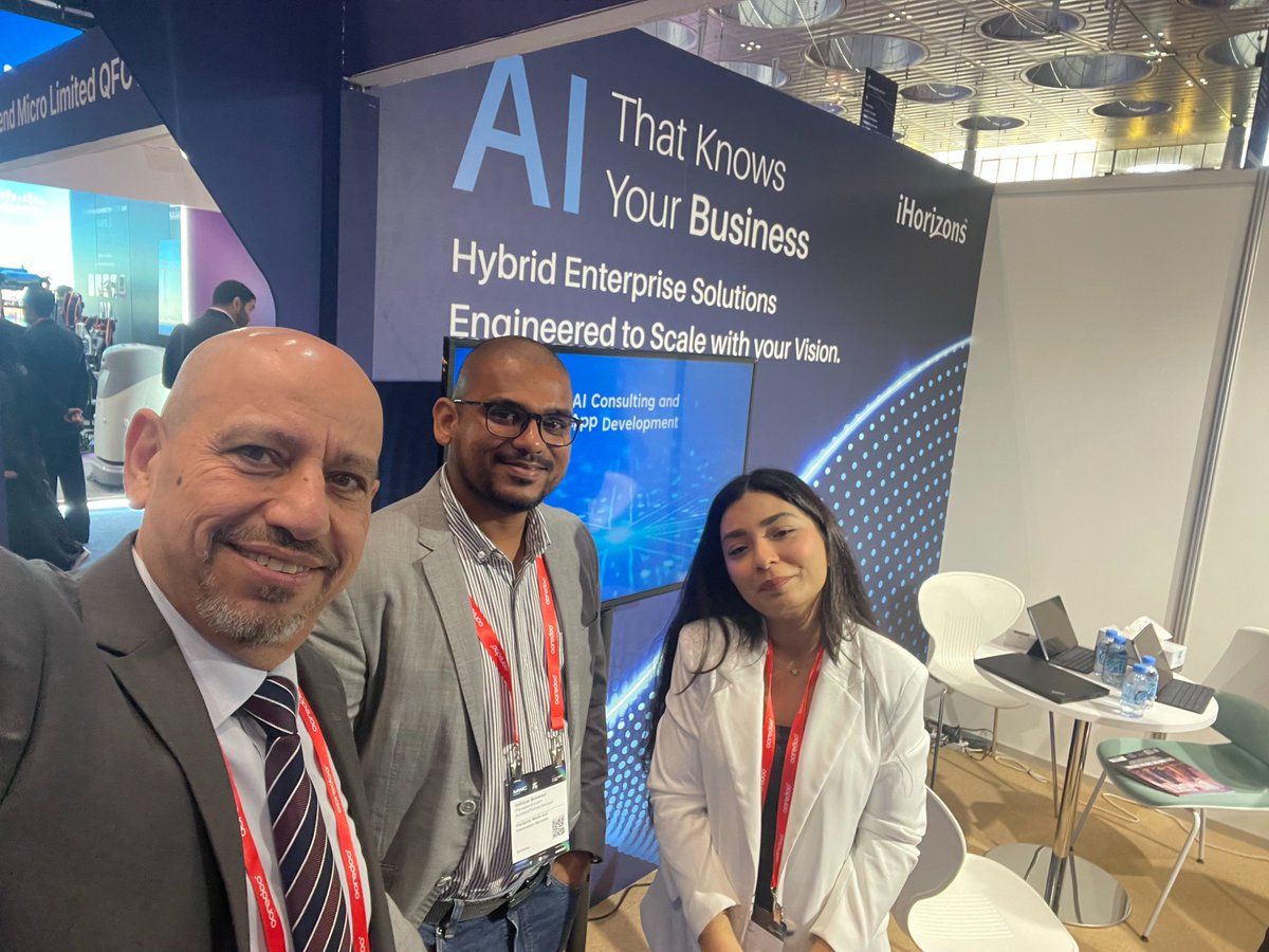 iHorizons_com's tweet photo. iHorizons was proud to take part in @MWCHub Doha 2025, where we had the opportunity to present our services and connect with leaders and innovators across various sectors.
Here are a few highlights from the event.
#MWC25DOHA #GSMA #iHorizons https://t.co/zTv9idWdCs