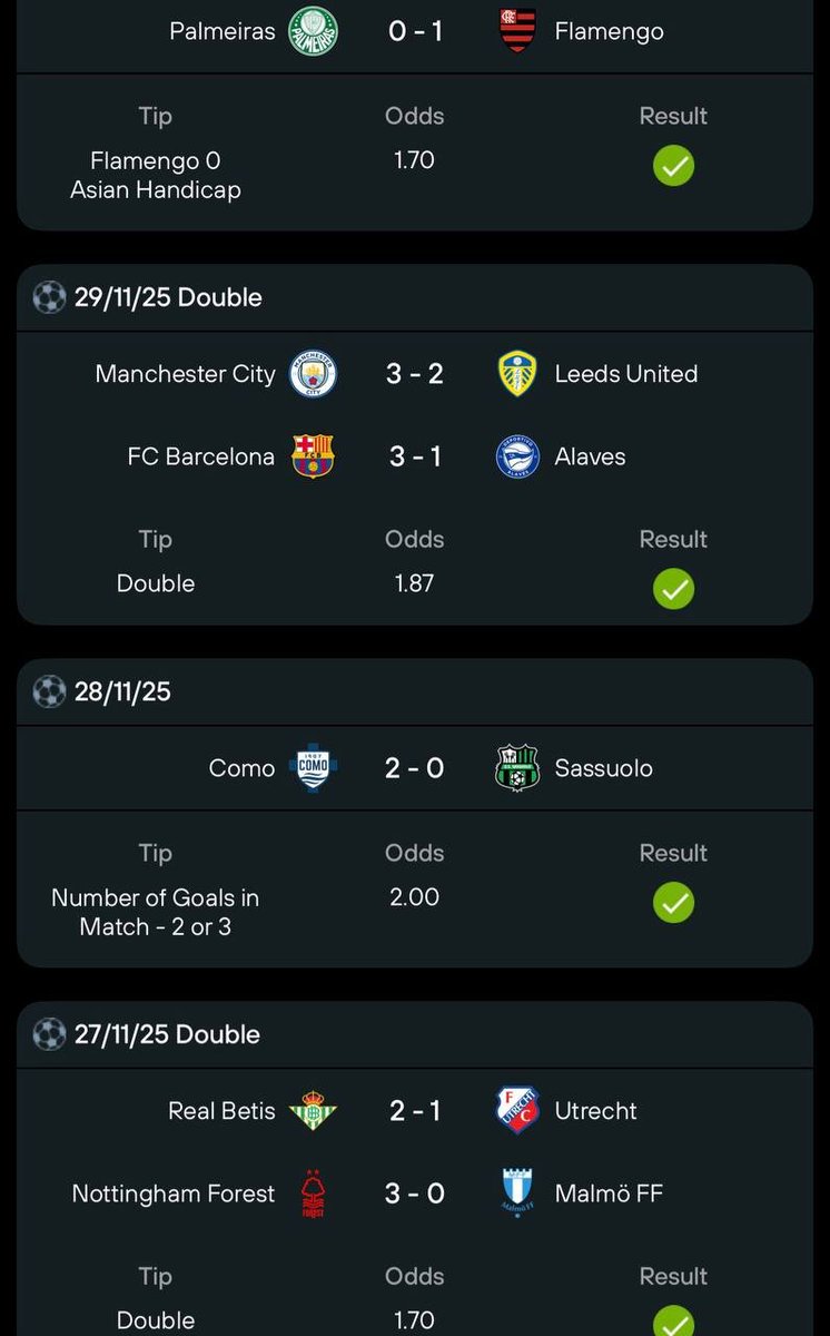 Saturday was a GREEN day at 365 Tips!! 🤑

In the VIP, we took back 1.6 Units from ALL Tips! 👍

AND.....🥁
BOTH 🔝 Tip in the 365Scores app 📲 WON! ✔️✔️

Let's Keep Going today, the Matches have begun!! 🤑

👉🌎 bet365.com/olp/open-accou…

👉🇧🇷 wlsuperbet.adsrv.eacdn.com/C.ashx?btag=a_…

👉🇨🇴