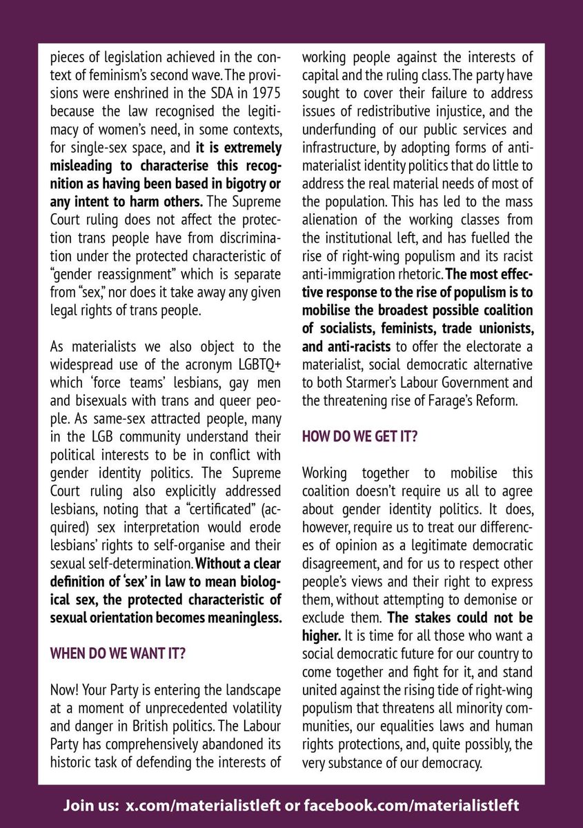 IanSMcNee's tweet photo. @Dykeocletian @thisisyourparty Here's the "reactionary scumbag" leaflet.
Do tell us where the "hatred on transgender people" is.
Do report the #MaterialistLeft and let us know how you get on.
Good luck! We are &amp; will continue to be part of #YourParty. https://t.co/GrxcfAqPb4