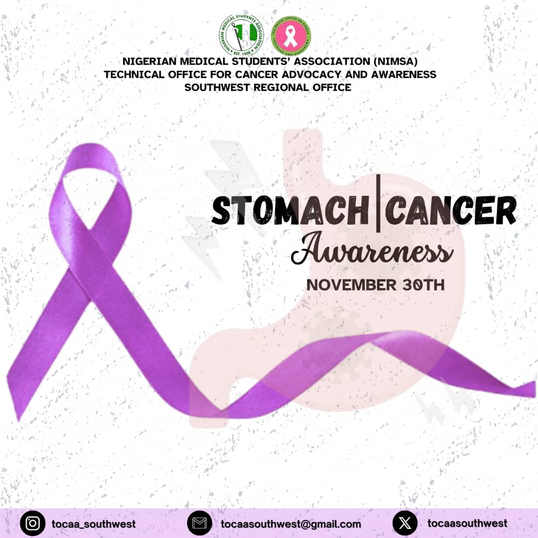 Tocaasouthwest's tweet photo. 🎗️ STOMACH CANCER AWARENESS MONTH
Stomach cancer is a disease that can develop slowly over time, with symptoms often not appearing until later stages. 
It is more common in older men and is linked to factors like H. pylori infection, diet, and genetics.

©️ NiMSA TOCAA Southwest https://t.co/ox2Mh3KwKl