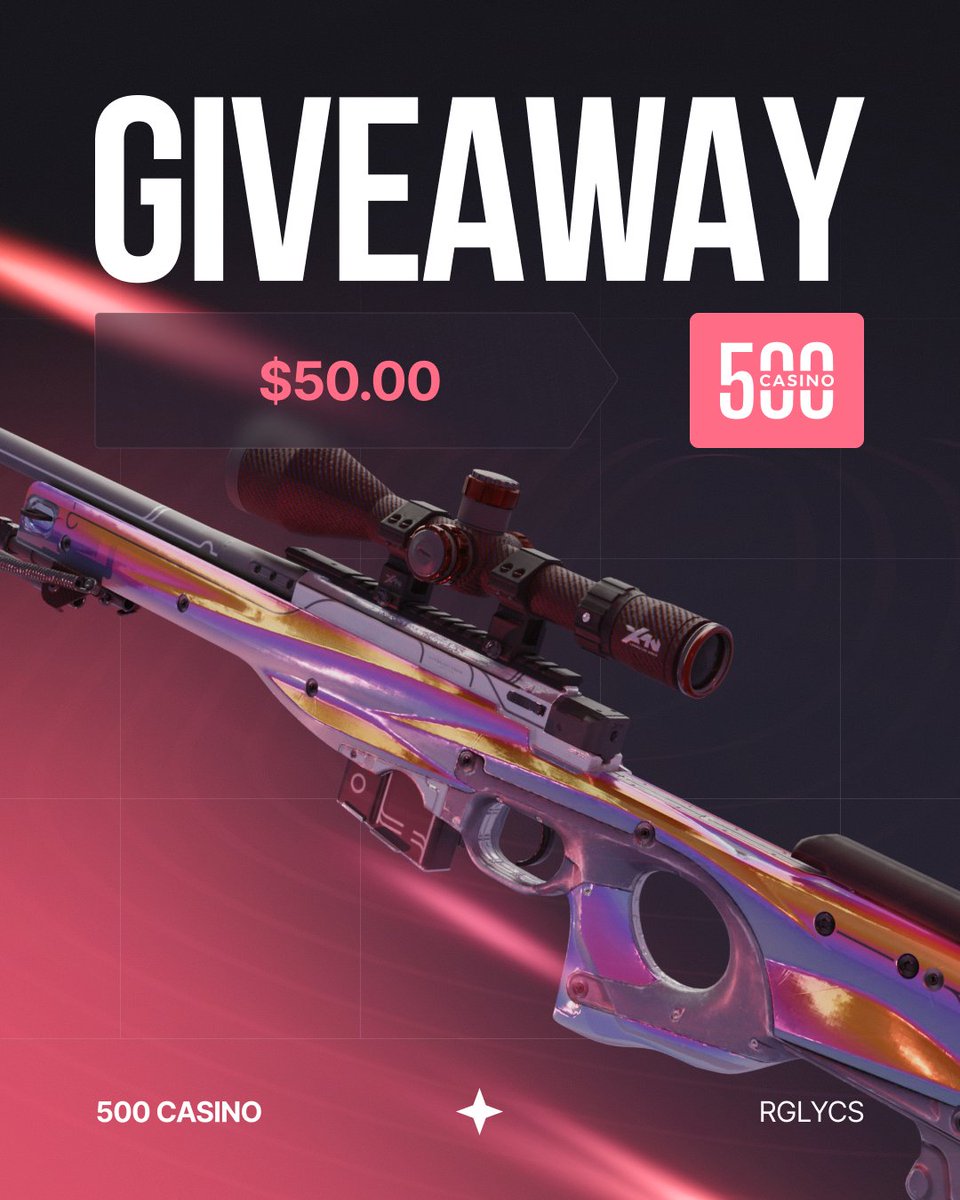 🎁$50 GIVEAWAY❤️

To enter:
✅Retweet &amp; Like,
✅Follow: <a href="/500Casino/">500 Casino</a>, <a href="/CSGO500/">CSGO500</a>,
✅Tag a friend.

🍀Good Luck!
⏰Ends in 7 days!

#CS2 #CS2Giveaway