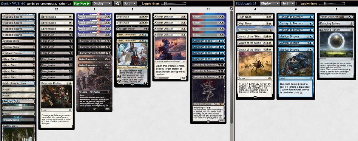 Made top 4 in yesterday showcase challenge, lost only to same Boros player twice (r3 and top4), sorry, forgot other matchups.

<a href="/fireshoes/">Robert Taylor🔥</a> <a href="/TLSMTG/">Team Lingering Souls MTG</a>