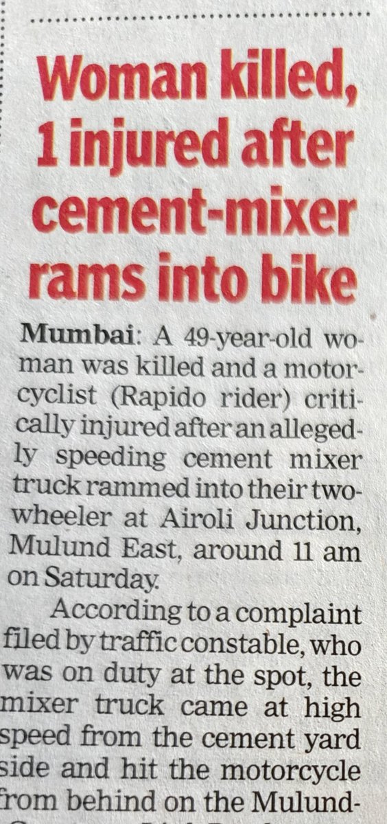 kish81's tweet photo. Almost everyday there is an incident involving cement trucks. The drivers are either drunk or rash (they rarely follow any traffic rules)
How many have to die before there is a regulation on these trucks? @MTPHereToHelp #deathTrucks #trafficsafety #cementtrucksaredangerous https://t.co/uqrfvenso3