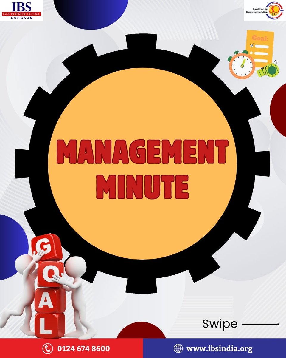 gurgaonibs's tweet image. The Management Minute! 
Goal setting gives you direction — but disciplined execution is what turns that direction into meaningful progress.
When you plan with clarity, act with purpose, and review your progress regularly, you build the momentum that drives long-term success.…