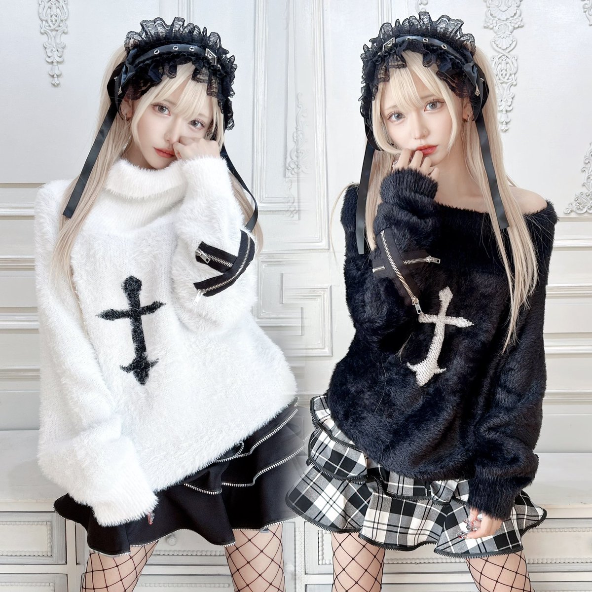 闇かわも暖かさもこれ1枚で🩶⛓️／ . 大きめのクロスが一気に世界観を