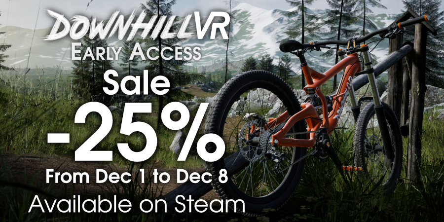 ❄️ Ride into winter with a deal! 🚵

DownhillVR Early Access is 25% OFF from December 1 - 8.

Feel the rush of downhill mountain biking in VR. Steep lines, tight turns and full adrenaline!

store.steampowered.com/app/1576560/Do…

#DownhillVR #MountainBiking #VirtualReality #SteamVR