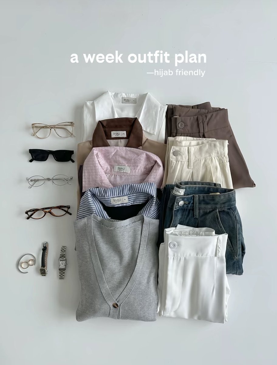 dJejingga's tweet image. hijab friendly for a week outfit plan: