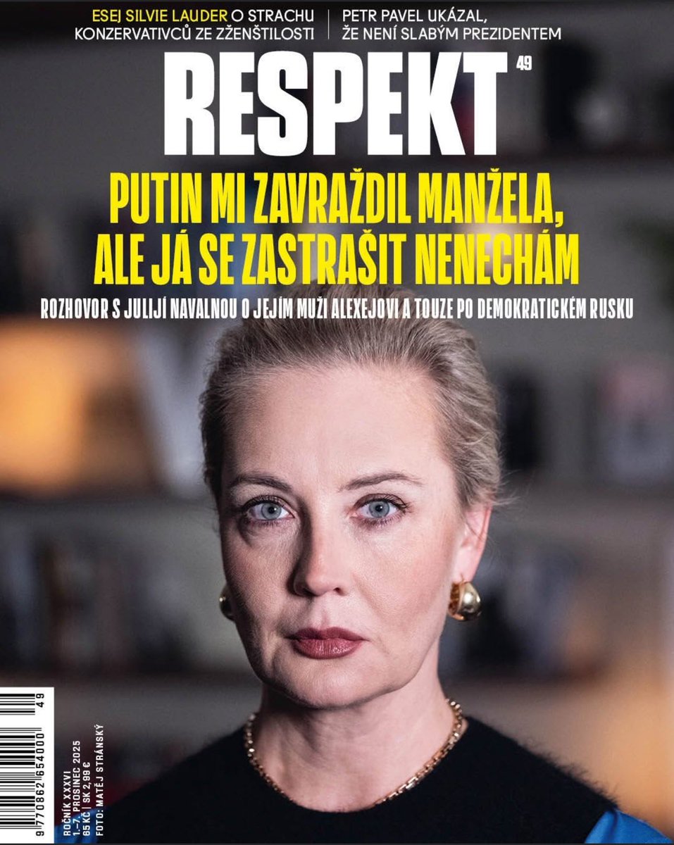 Putin mi zavraždil manžela, ale já se zastrašit nenechám. Rozhovor s Julijí Navalnou o jejím muži Alexejovi a touze po demokratickém Rusku <a href="/RESPEKT_CZ/">Týdeník Respekt</a> respekt.cz/tydenik/2025/4…