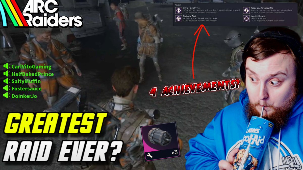 carlvito_gaming's tweet image. After getting absolutely DESTROYED for hours by Arcs....Our Last Raid of the Night was an EPIC ACTION MOVIE! We started a Team and Dominated but yet had to lose some along the way with getting out LESS THAN 5 SECONDS Video later this week. @ARCRaidersGame #ArcRaiders #Extraction