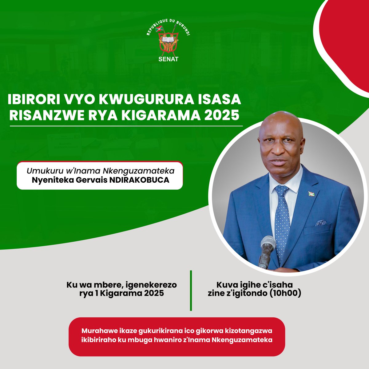 Inama Nkenguzamateka (@burundi_senat) on Twitter photo 
