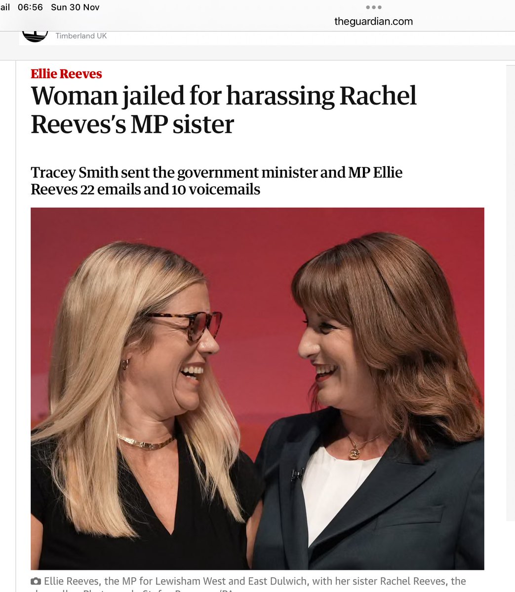 Dino_HearMeRoar's tweet photo. βTraceyβ is a MAN who was convicted of harassing Rachel Reevesβs sister. But the Guardian refers to him as a woman and puts the photo of two women under the headline. Disgraceful lies!
#ItsAMan https://t.co/Lep8z2PZCF