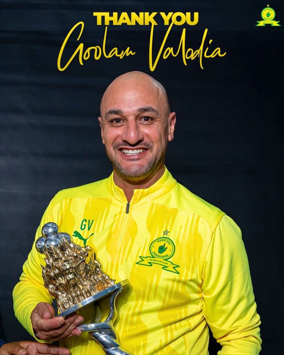 Masandawana's tweet image. 𝙏𝙃𝘼𝙉𝙆 𝙔𝙊𝙐, 𝙂𝙊𝙊𝙇𝘼𝙈 👆

After 15 years of service, Mamelodi Sundowns is parting ways with Senior Performance Analyst, Goolam &quot;GV&quot; Valodia.

The entire Yellow Nation wishes you the best of luck with your future endeavours! 

#Sundowns