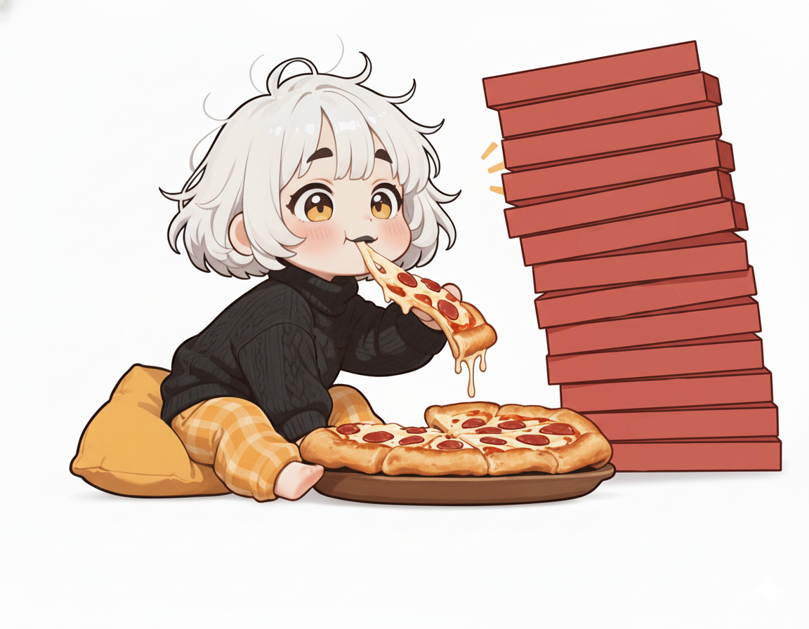 SmuglyBrat's tweet photo. it's not going to be easy

but i will definitely finish all 13 pizzas. 🍕🍕 https://t.co/UAfDNmp60b