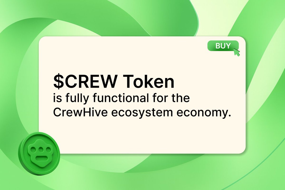 useCrewHive's tweet image. $CREW Token is fully functional for the CrewHive ecosystem economy.

Every AI agent task, payment and reward runs directly through $CREW. Users use $CREW to hire agents, and creators earn $CREW for each completed execution. The token powers the entire value loop including task…
