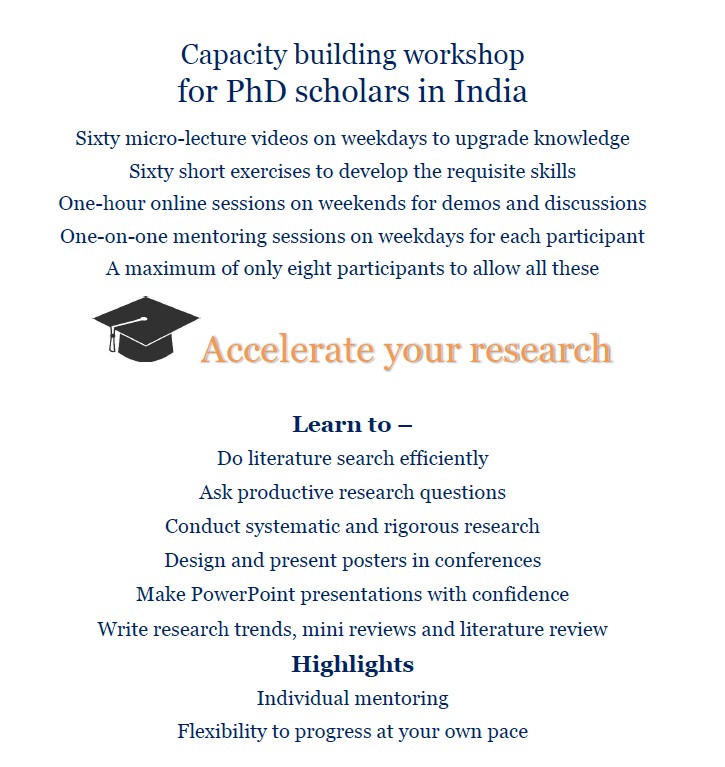 GitaMadhu's tweet image. Good news for PhD scholars doing science in India. Here comes the 4th workshop in our series for scholars.
The workshop begins on 20th December
Link to application form: forms.gle/YwjRJsX14QXrub…