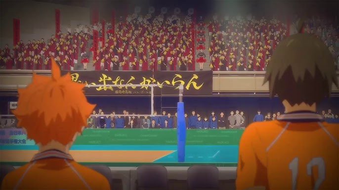 dyeriink's tweet photo. one of the most glaring discrepancies is the match against inarizaki - they have a longer distance to travel but due to their school’s resources, they could carry sooo many more people for the band/cheer section https://t.co/Qb6arln62B