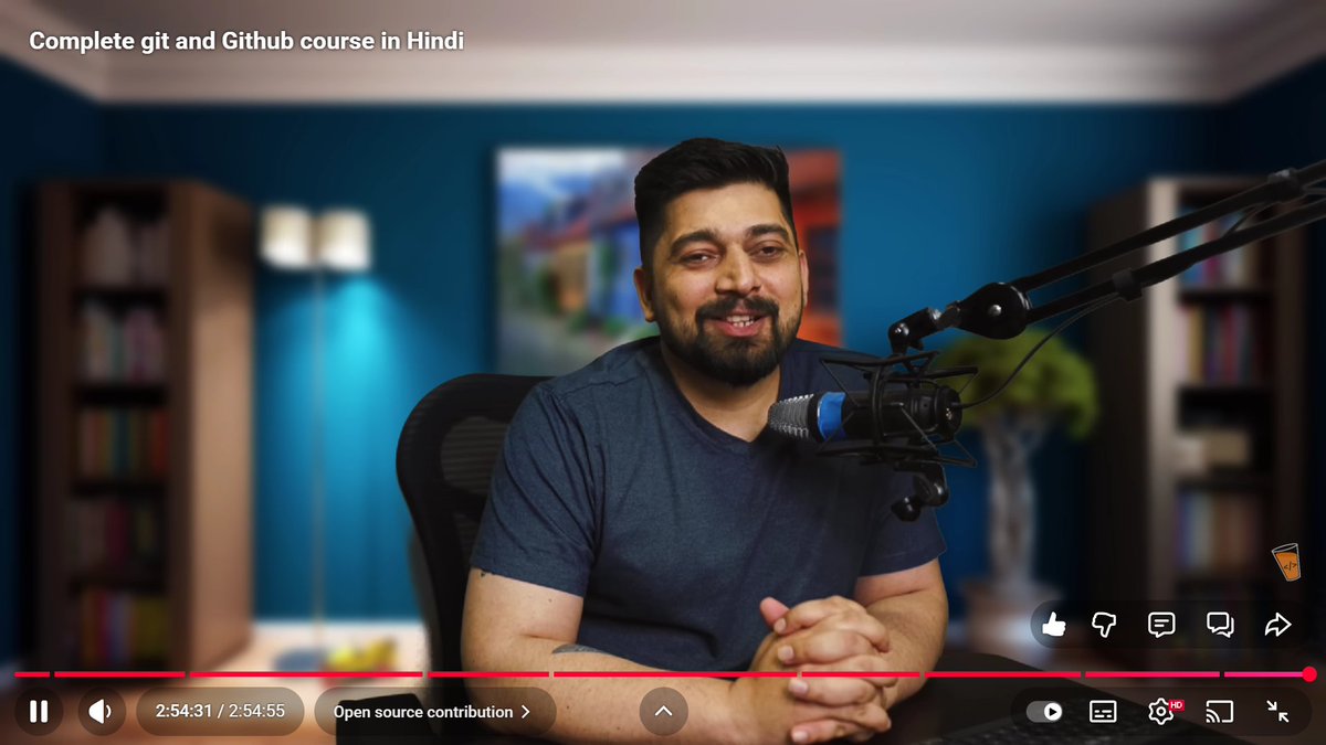 Mohit_dev1's tweet image. Learning Git/GitHub has never felt this easy. Didn’t even realise when the video started and when it ended. 
really enjoyed the one-shot by Master ji @Hiteshdotcom ❤️
 #chaiAurCode ☕🧑‍💻