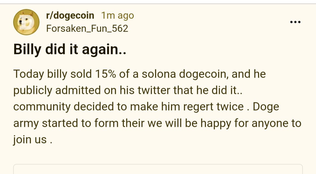 memekiller365's tweet photo. 狗狗币创始人这句话的角度

比外面瞎几把角度好的多了吧？

狗狗币创始人@BillyM2k 把社区给的币底部卖掉了，
社区说：上次他把正宗狗狗币卖了跑到了400亿美金，这次卖掉solana的狗狗币，你猜去多少。

然后狗狗币创始人一语双关回复说：我以为卖掉dogecoin当它不值钱的时候，是合适的。🥹 https://t.co/2IAjHCjUQi